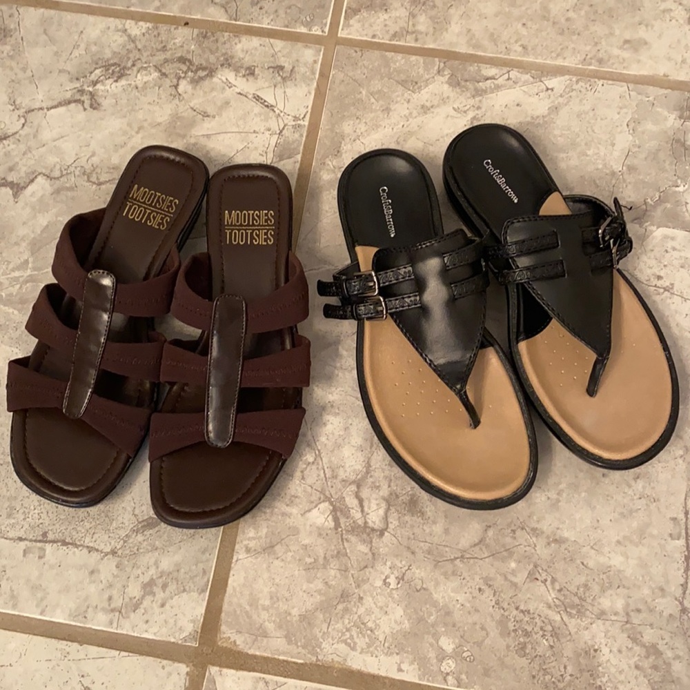 New black & brown sandals bundle